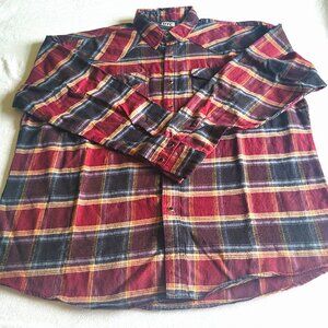 BTC Bay Trading Co. Heavy Red Plaid Shirt Jacket Shacket Size: 2XLT